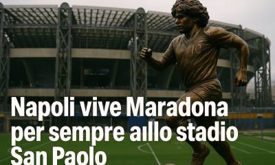L’emozione di Napoli per la statua di Maradona allo stadio San Paolo
