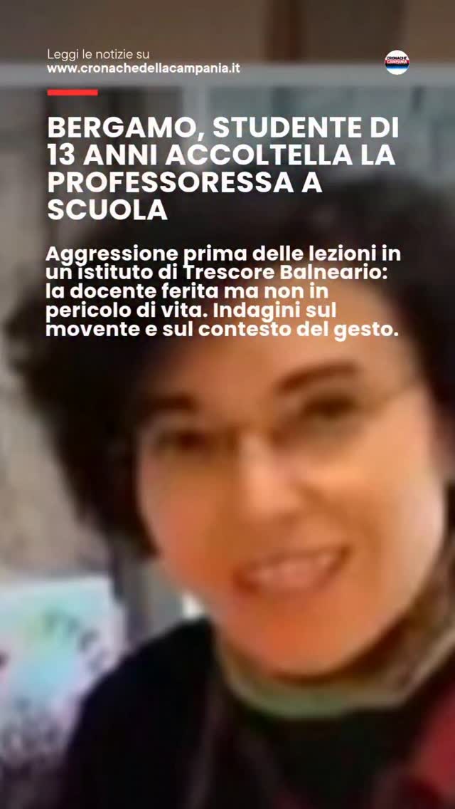 Bergamo, studente di 13 anni accoltella la professoressa a scuola nn+
