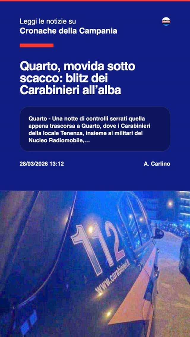 Quarto, movida sotto scacco: blitz dei Carabinieri allu2019albannQuarto – Una notte di controlli serrati…