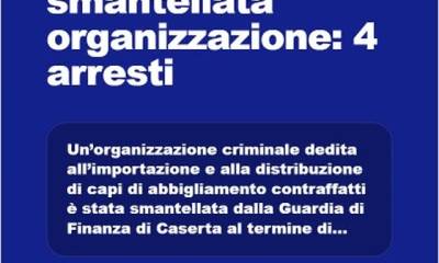 Falsi capi griffati importati dallu2019estero, smantellata organizzazione: 4 arrestinnUnu2019organizzazione…