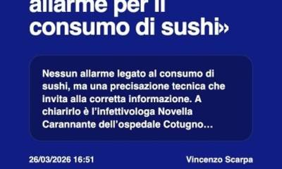 Epatite A, dallu2019ospedale Cotugno: u00abNessun allarme per il consumo di sushiu00bbnnNessun allarme…