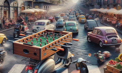 Follia a Napoli: carica biliardino su scooter nel caos traffico |VIDEO