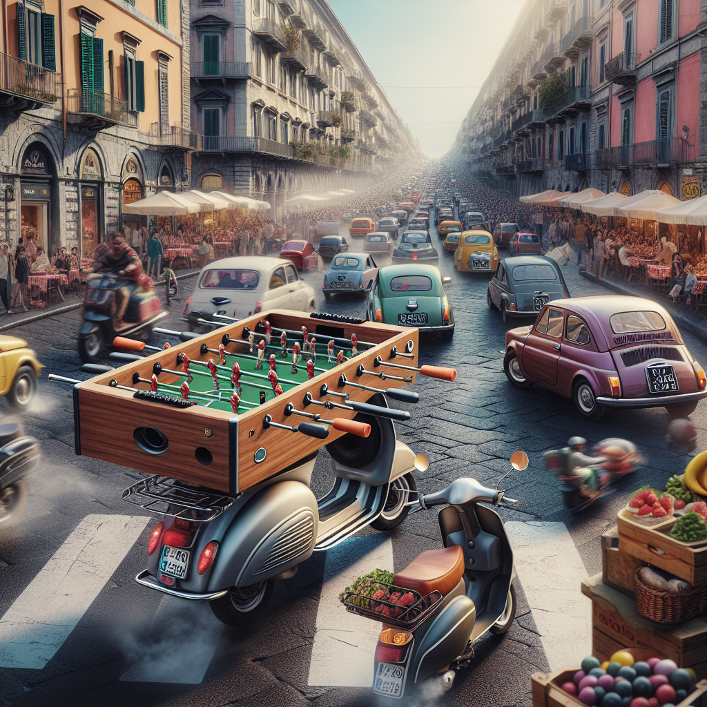 Follia a Napoli: carica biliardino su scooter nel caos traffico |VIDEO