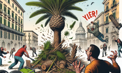 Napoli in subbuglio: ladri di palme tagliano foglie, rabbia dei cittadini