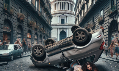 Napoli nel panico: auto si ribalta con due ragazze a bordo