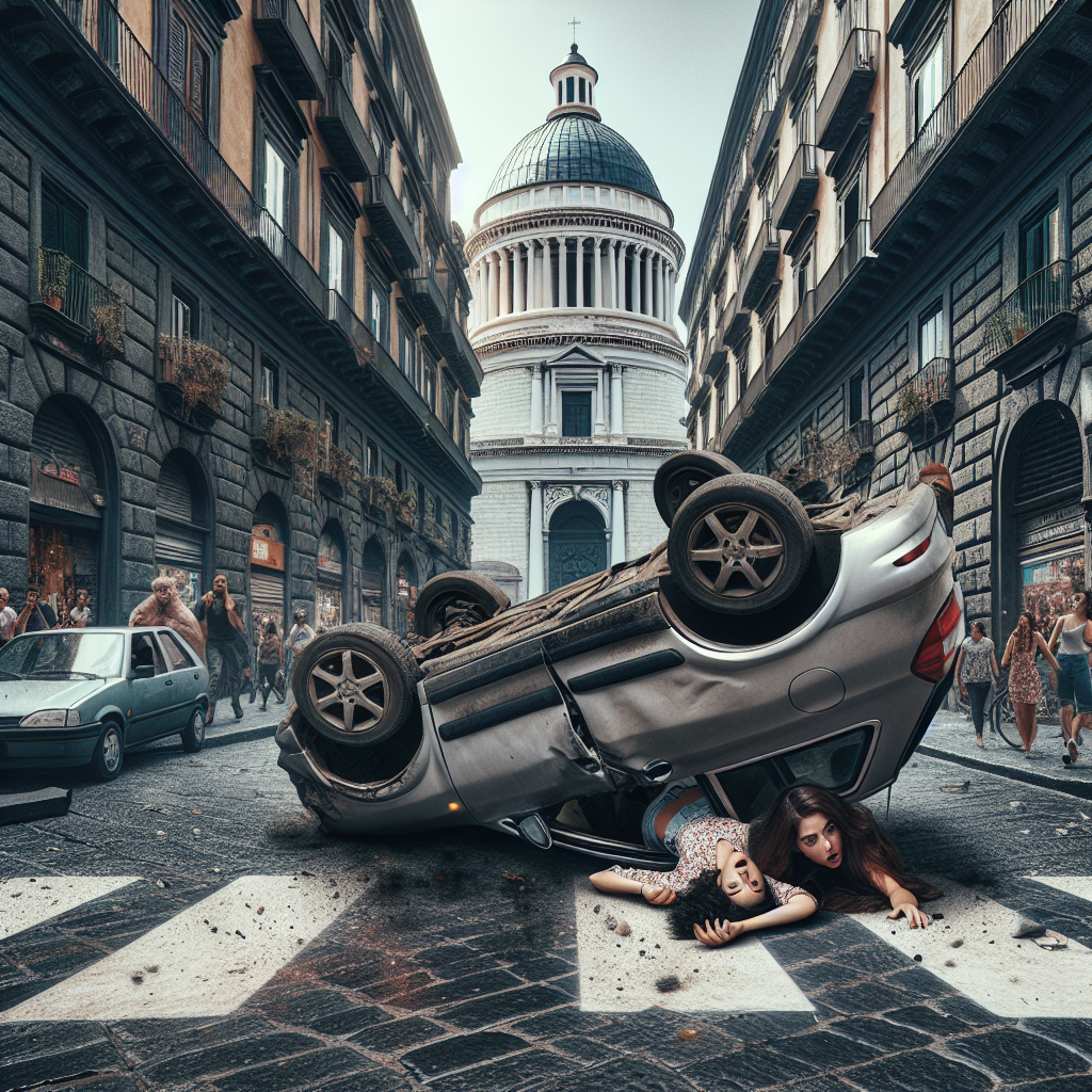 Napoli nel panico: auto si ribalta con due ragazze a bordo