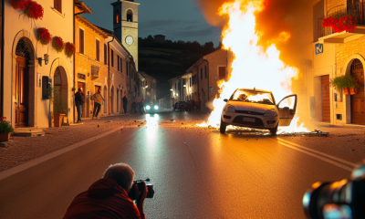 Choc a Casandrino: auto del comandante municipale data alle fiamme, il video