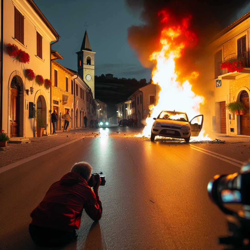 Choc a Casandrino: auto del comandante municipale data alle fiamme, il video