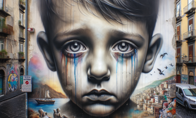 Napoli in lacrime: murales per il piccolo Domenico Caliendo