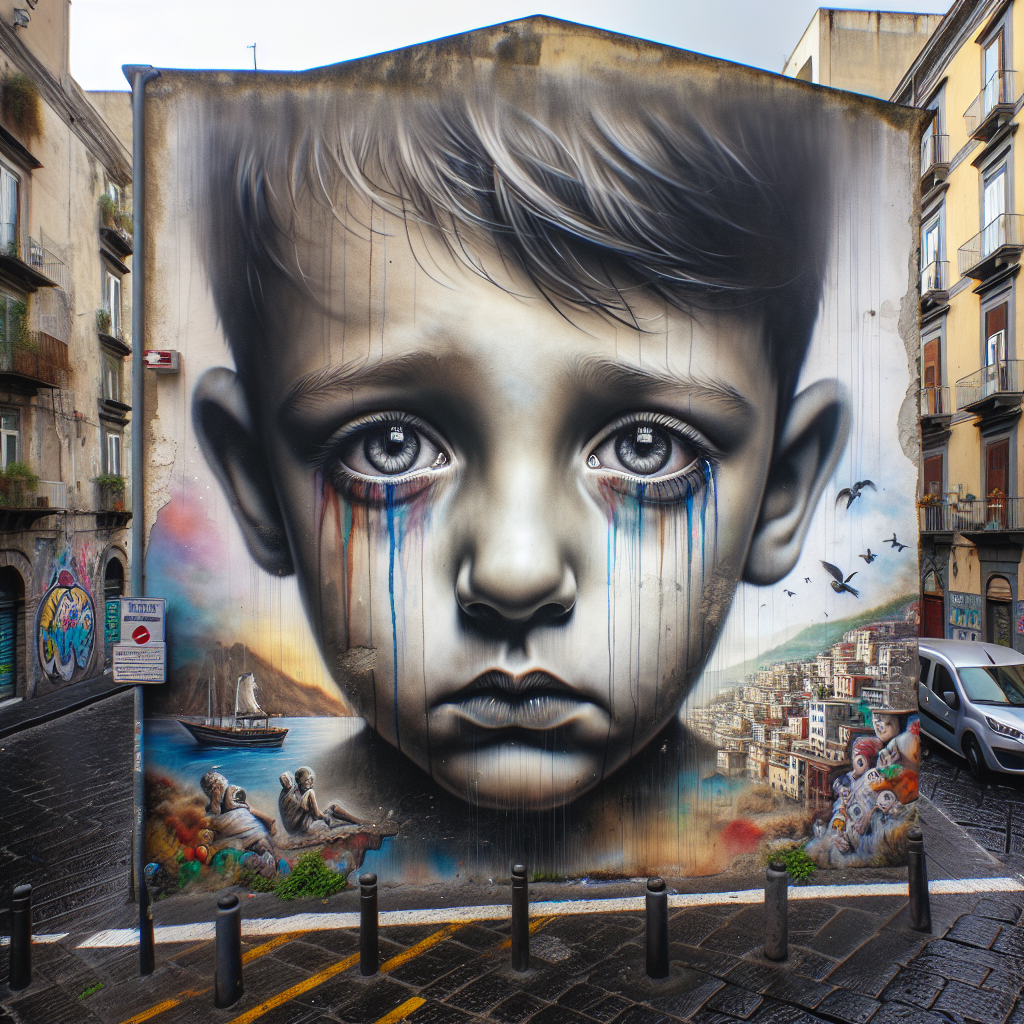 Napoli in lacrime: murales per il piccolo Domenico Caliendo