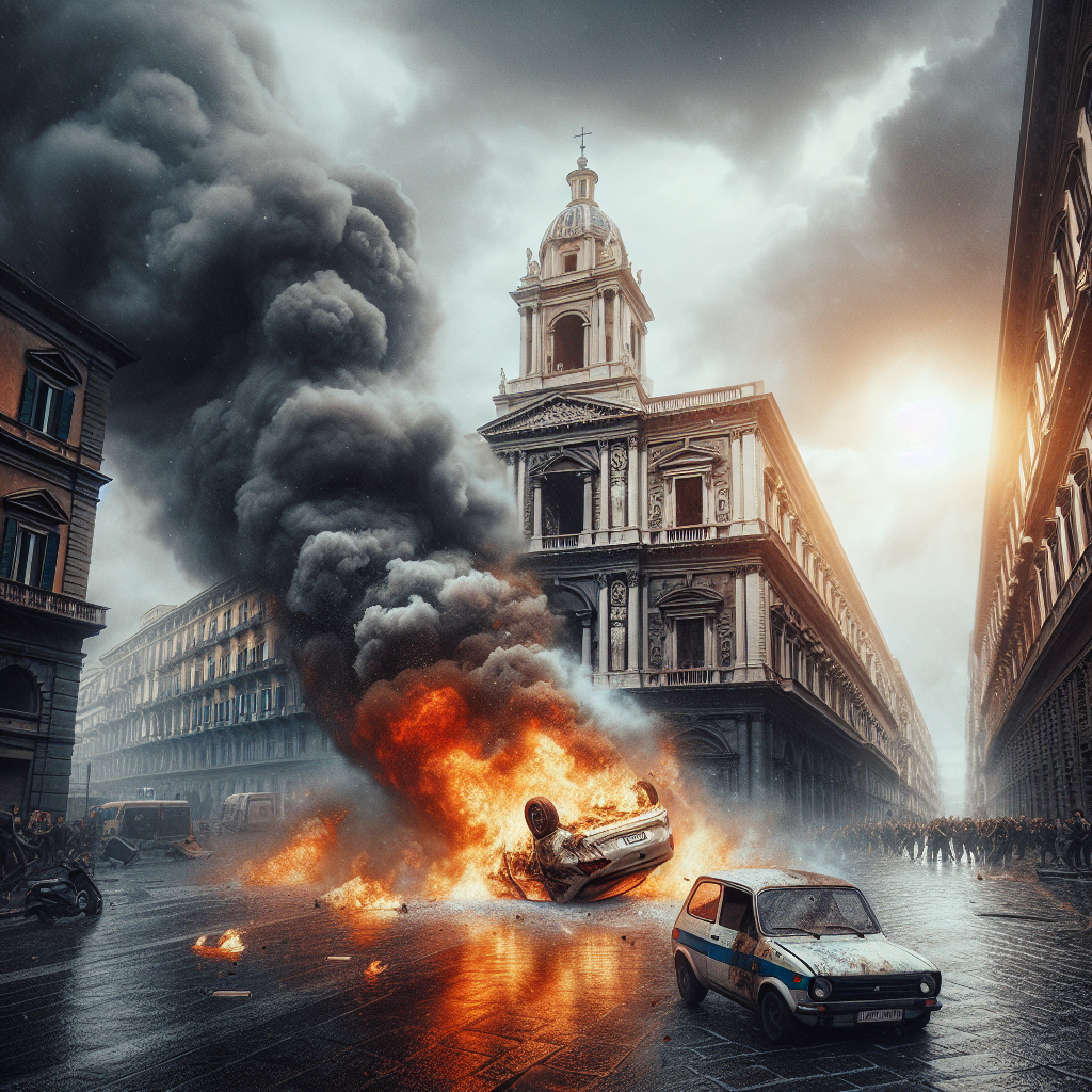 Napoli sotto shock: auto si ribalta e divampa in fiamme dopo schianto