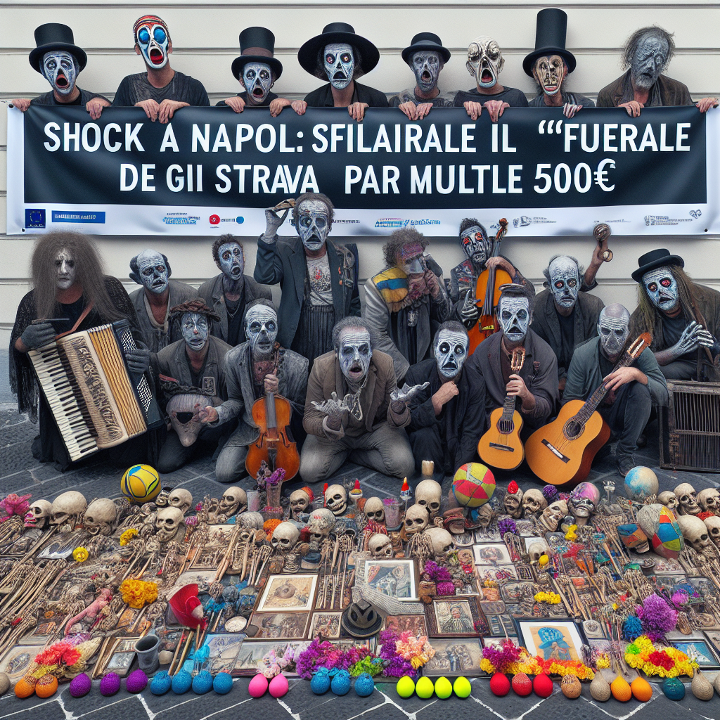 Shock a Napoli: sfila il «funerale» degli artisti di strada per multe 500€