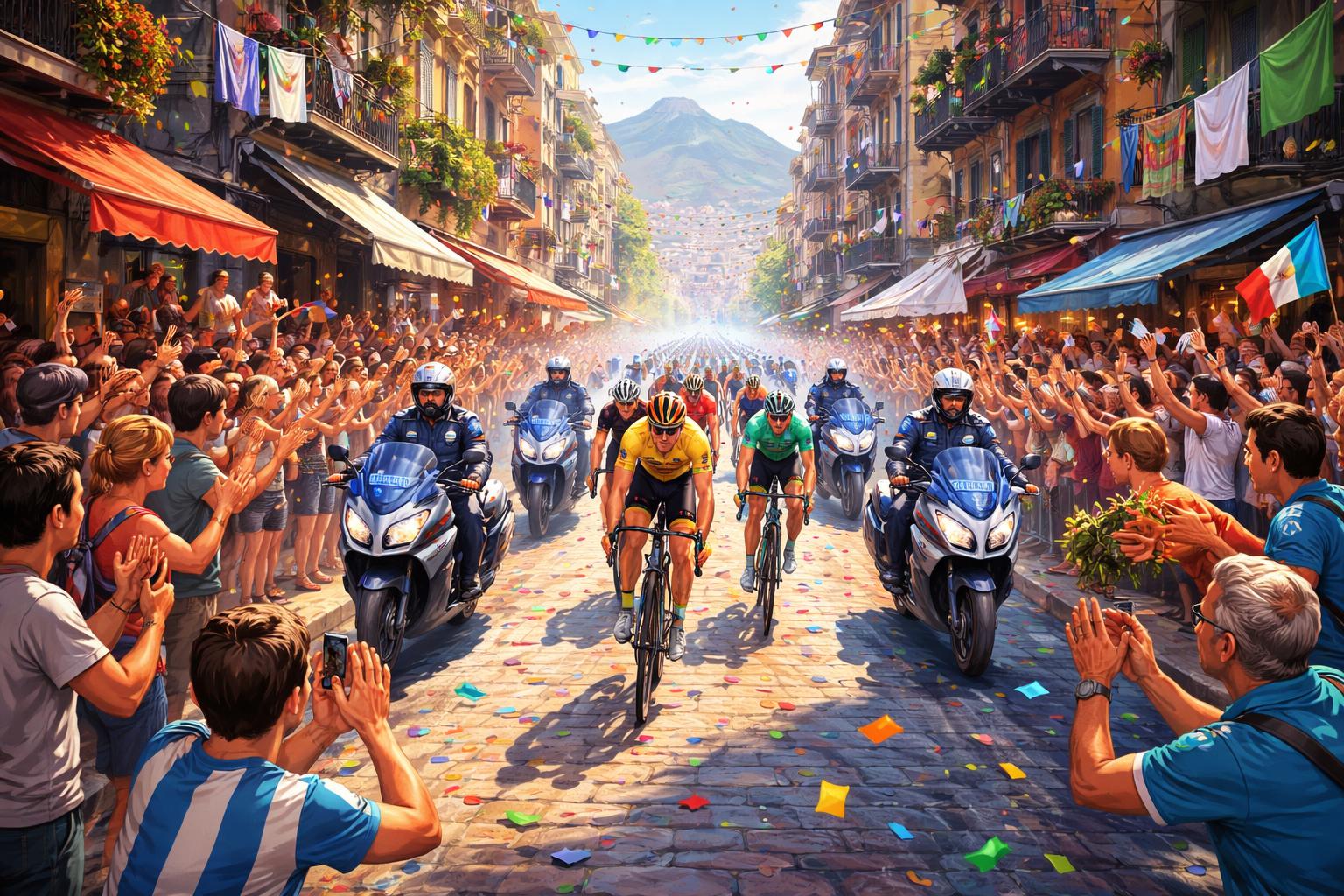 Napoli e il Giro d’Italia: l’imprevisto sprint in via Nuova Poggioreale accende la città