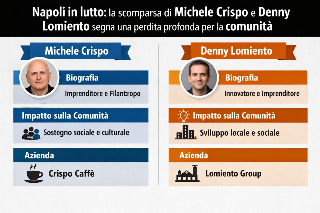 scheda soggetto - Napoli in lutto: la scomparsa di Michele Crispo e Denny Lomiento segna una perdita profonda per la comunità