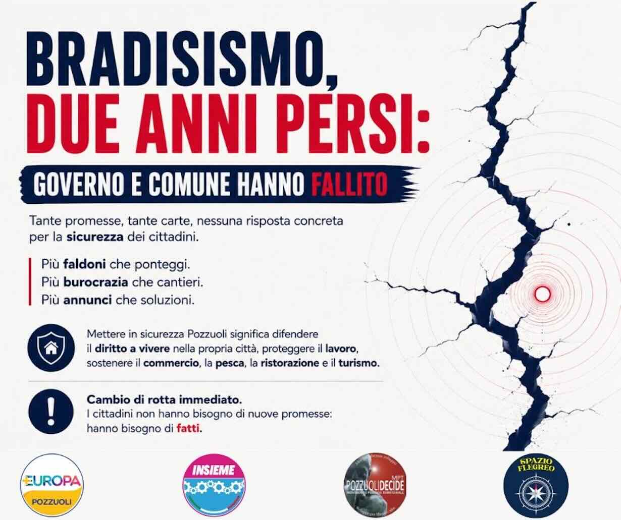 Bradisismo a Pozzuoli: i cittadini protestano per il lungo silenzio delle istituzioni