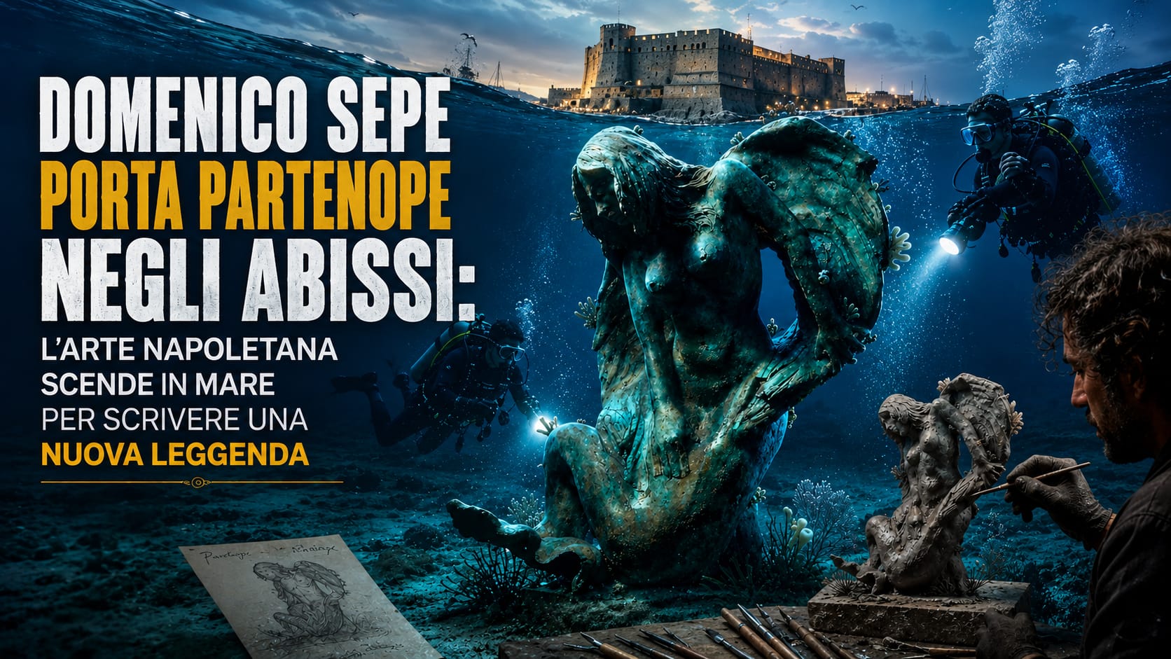 Parthenope affonda nelle onde: Domenico Sepe riscrive la leggenda dell’arte napoletana dal mare