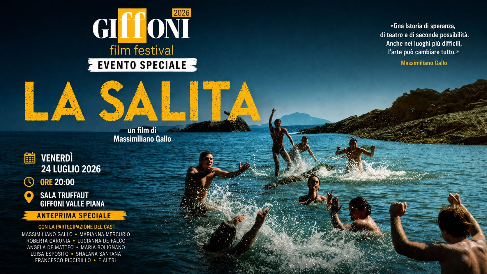 Giffoni Film Festival 2026: Massimiliano Gallo svela “La Salita”, un viaggio emozionante da Nisida al…