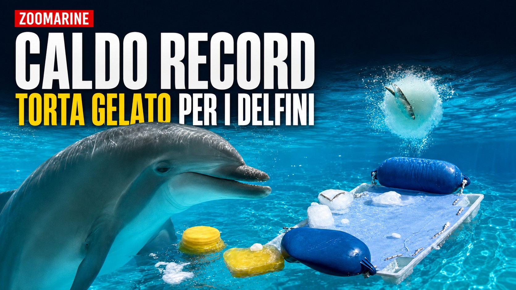 Caldo torrido a Napoli: torte gelato per i delfini al Zoomarine, una dolce sorpresa per il pubblico!