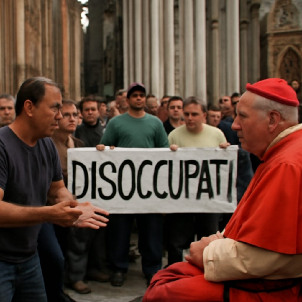 Disoccupati in protesta al Duomo di Napoli: il cardinale Battaglia ascolta ma basterà?