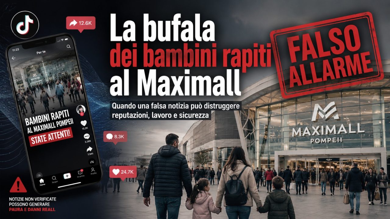 Maximall, allerta bufale: la falsa notizia sui bambini rapiti fa tremare famiglie e commercianti