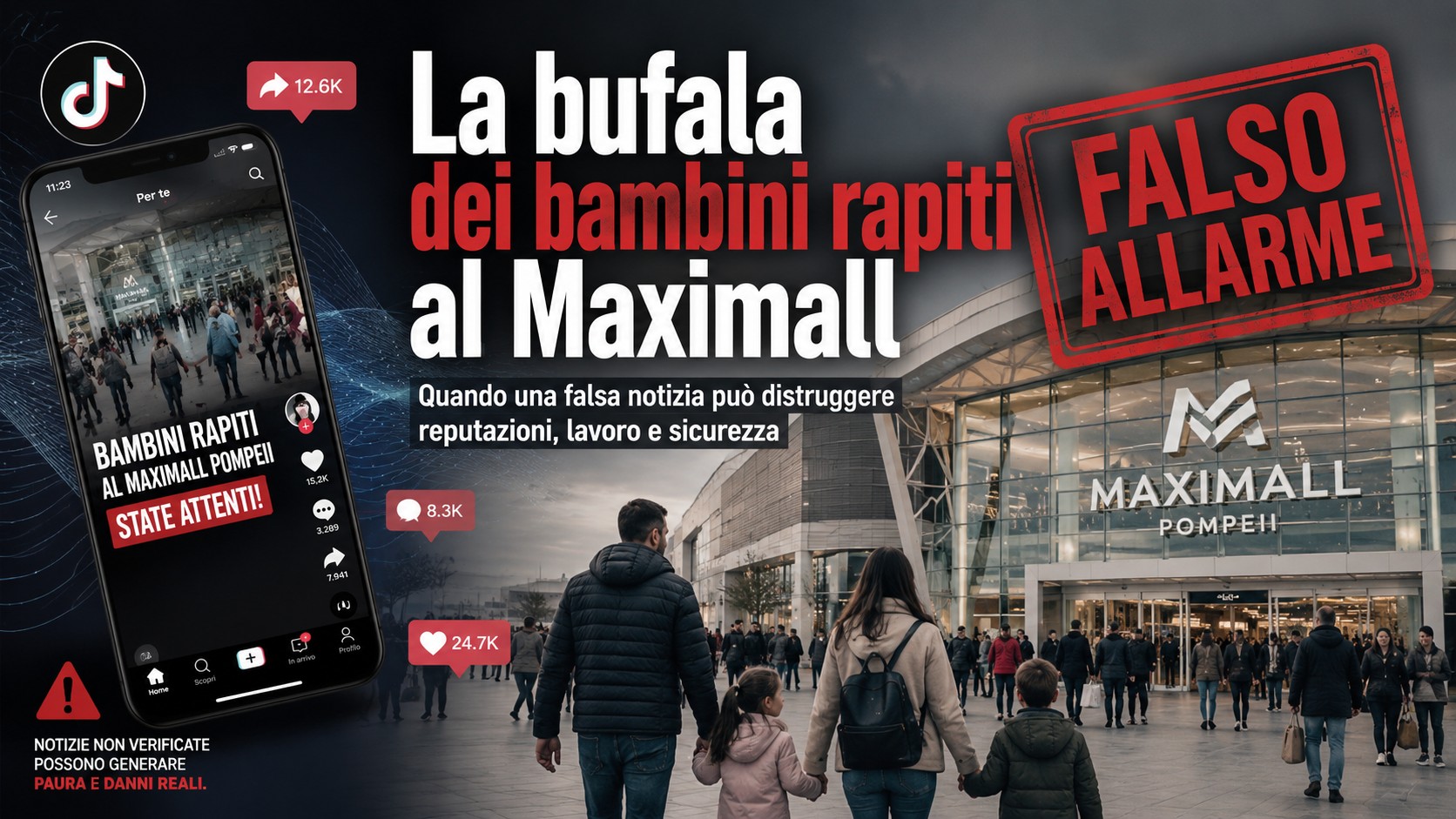 Maximall, allerta bufale: la falsa notizia sui bambini rapiti fa tremare famiglie e commercianti