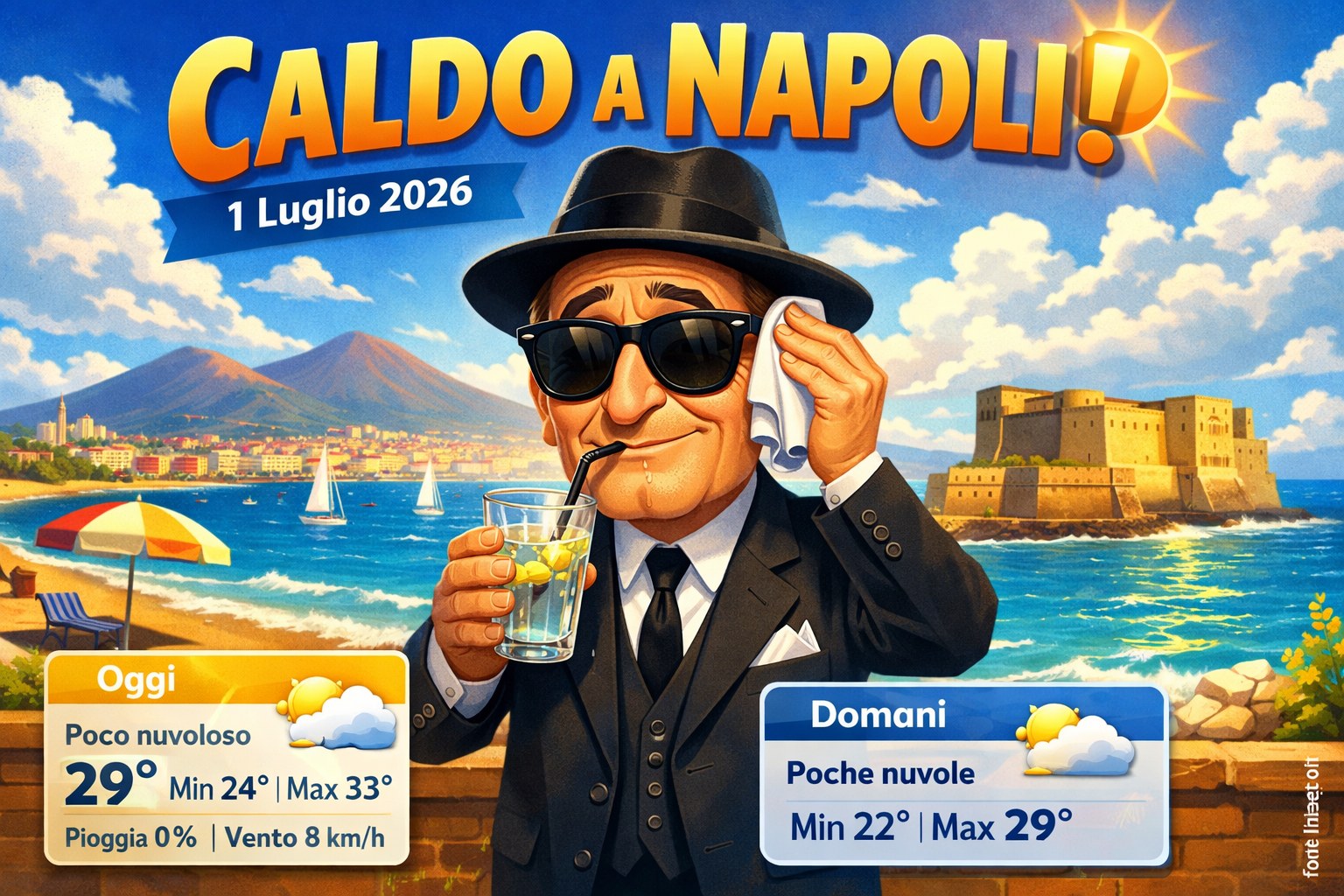 Meteo Napoli, previsioni di oggi 1 Luglio 2026