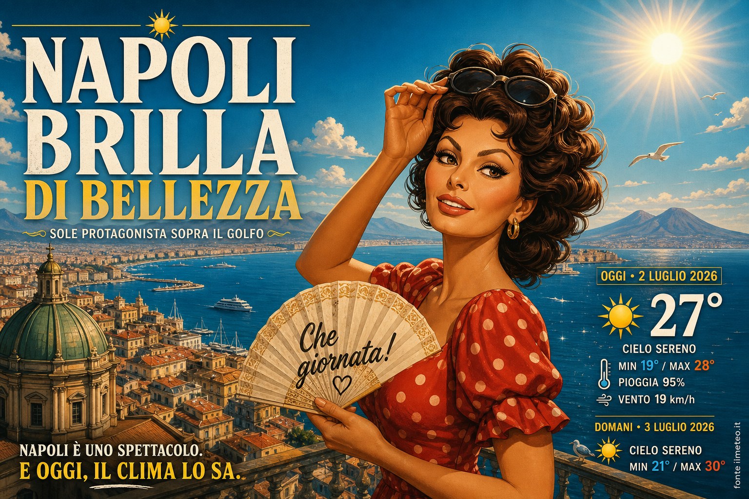 Meteo Napoli, previsioni di oggi 2 Luglio 2026