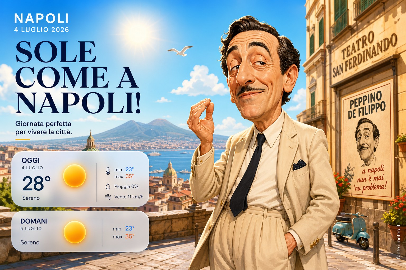 Meteo Napoli, previsioni di oggi 4 Luglio 2026