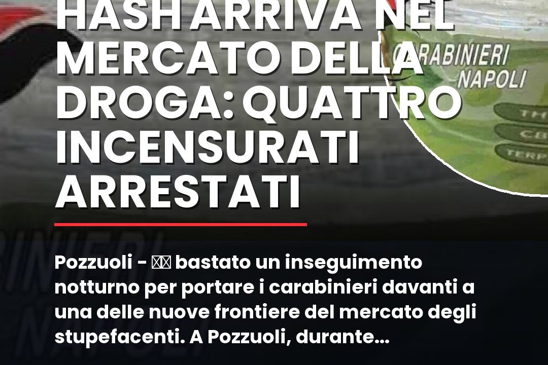 Pozzuoli – u00c8 bastato un inseguimento notturno per portare i carabinieri davanti a una delle nuove frontiere del mercato degli stupefacenti.nn#Crime #Filiera #Napoli #Narcos #Pozzuoli #WhiteHashpusher