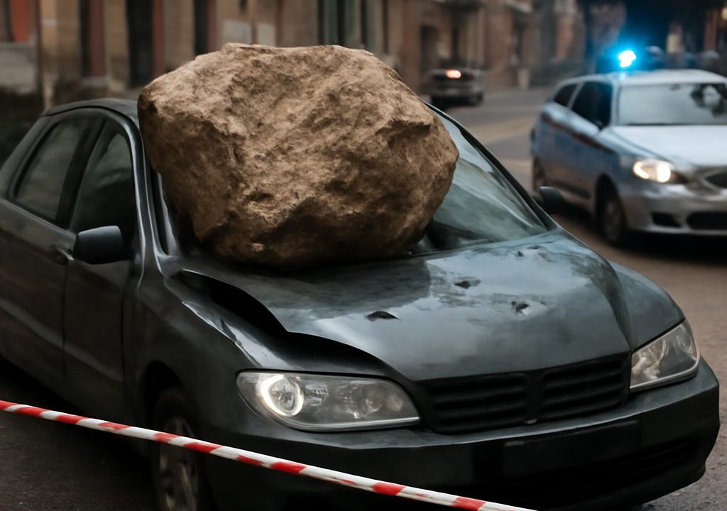 Masso si stacca e colpisce un’auto a Napoli: segnali di un territorio a rischio?
