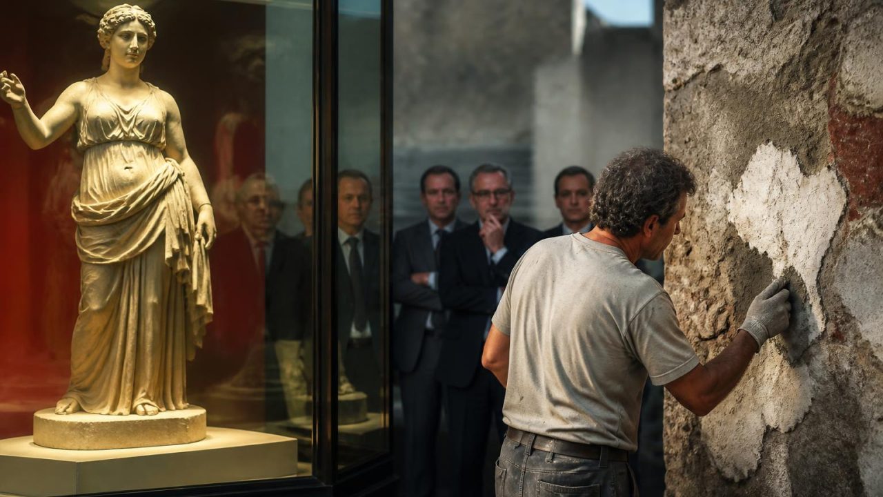 Pompei in vetrina, Sanza che rattoppa: l’arte diventa trend, i politici restano spettatori