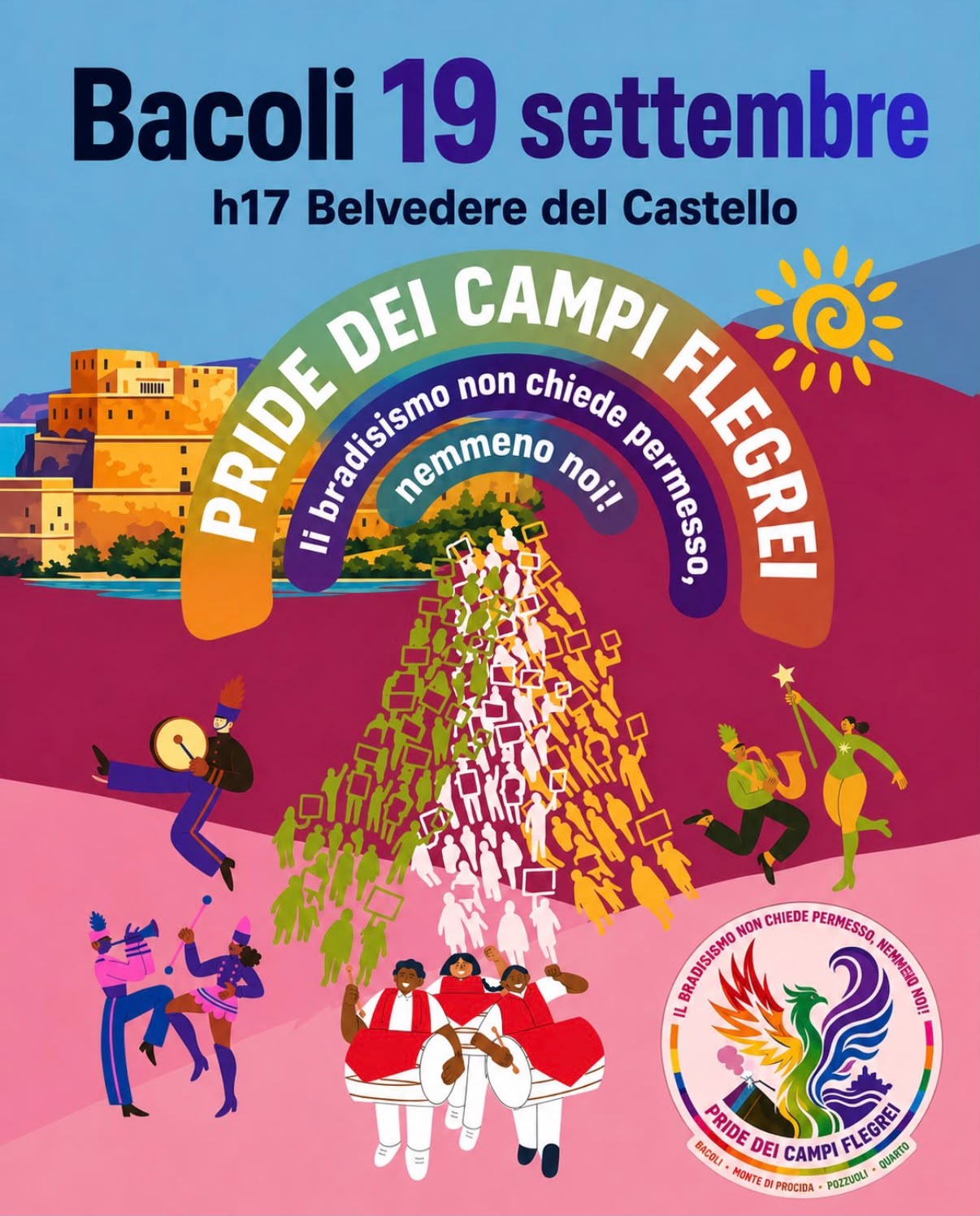 Bacoli si prepara al primo Pride dei Campi Flegrei: un evento di rivendicazione sociale e diritti LGBTQIA+ il 19 settembre