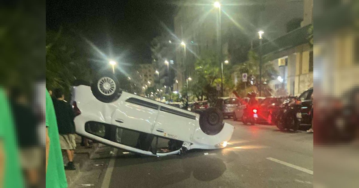 Fuorigrotta: risse, taxi ribaltato e richieste di più controlli da parte dei residenti dopo Napoli-Bologna