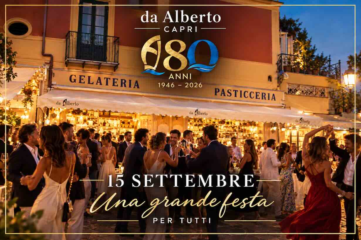 Capri festeggia l’ottantesimo compleanno del Bar da Alberto: musica, convivialità e solidarietà per tutti gli isolani