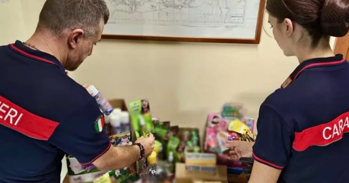 Alta Irpinia: Carabinieri sequestrano giocattoli senza marcatura CE e avvertenze; amianto tremolite e multe da 6.000 euro