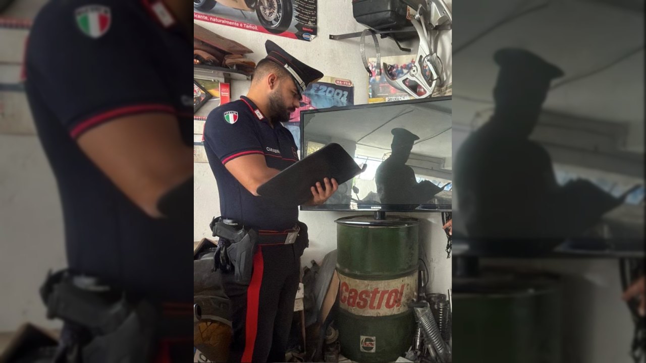 Carinaro: officina abusiva nel seminterrato di casa, sequestro e indagini per gestione di rifiuti non autorizzata