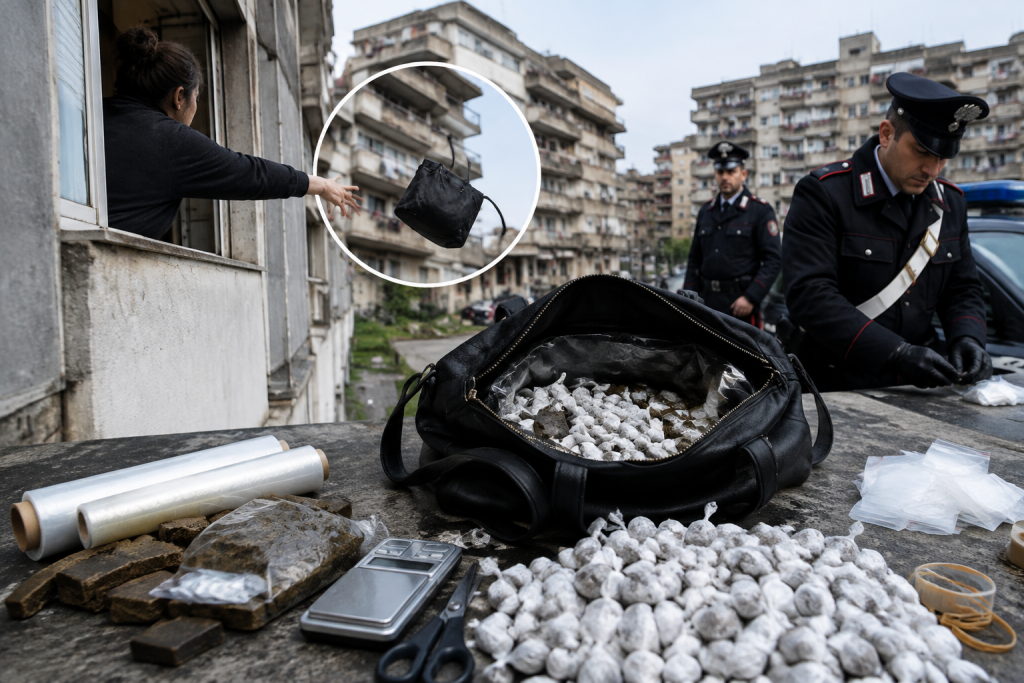 Napoli: una borsa gettata dalla finestra nasconde 1.100 dosi di droga