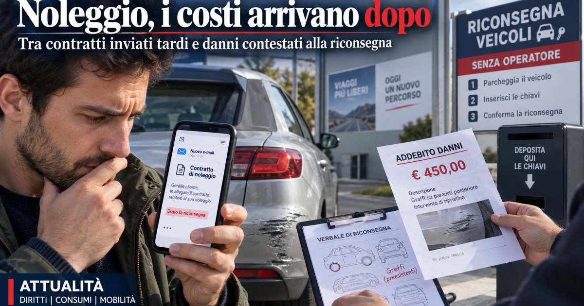 Contratto non consegnato al ritiro: come le contestazioni sui danni emergono dopo la restituzione