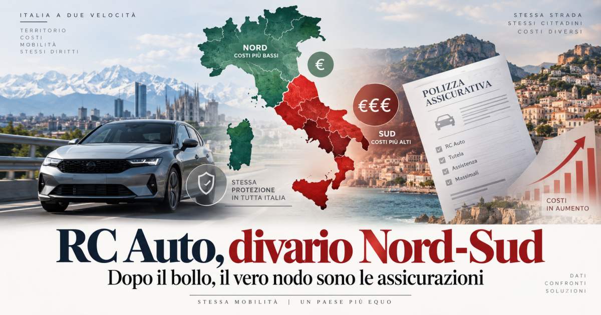 RC auto Nord-Sud: IVASS indica che i fattori tecnici spiegano solo parte del divario