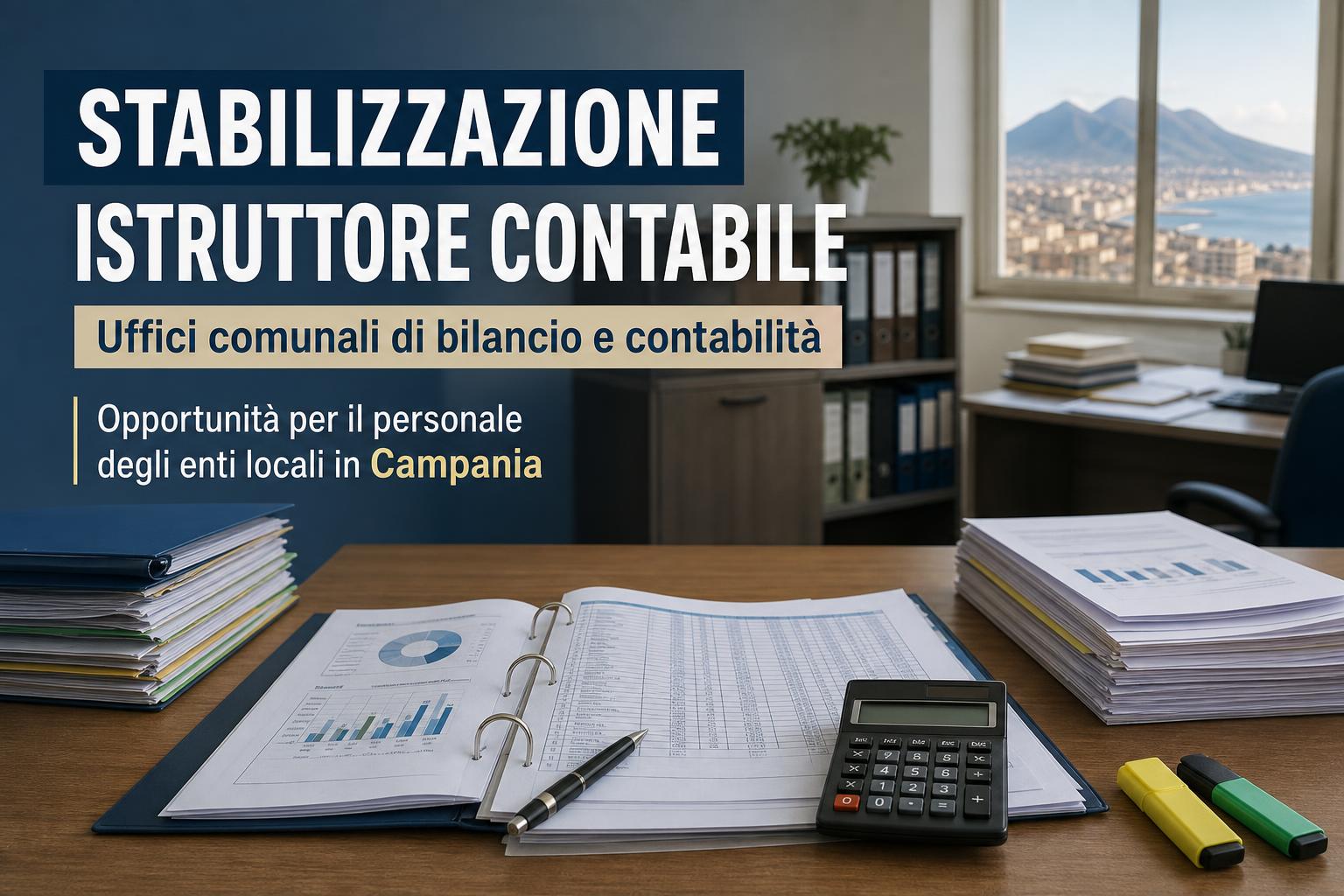 Agerola avvia stabilizzazione interna per Istruttore Contabile: domanda entro il 9 ottobre 2026