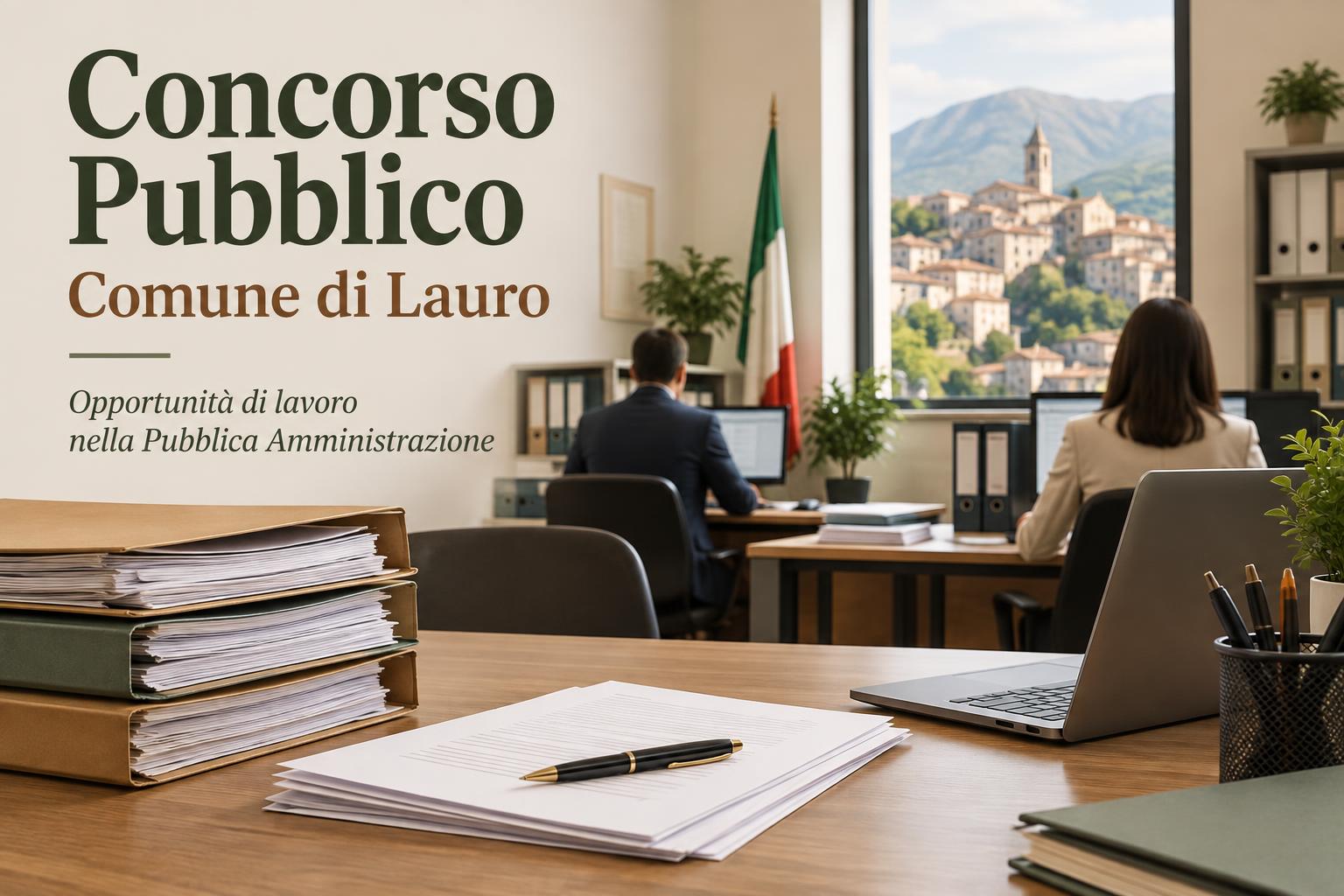Lauro (Avellino): concorso per due Istruttori Amministrativi, posti a tempo indeterminato al 50%
