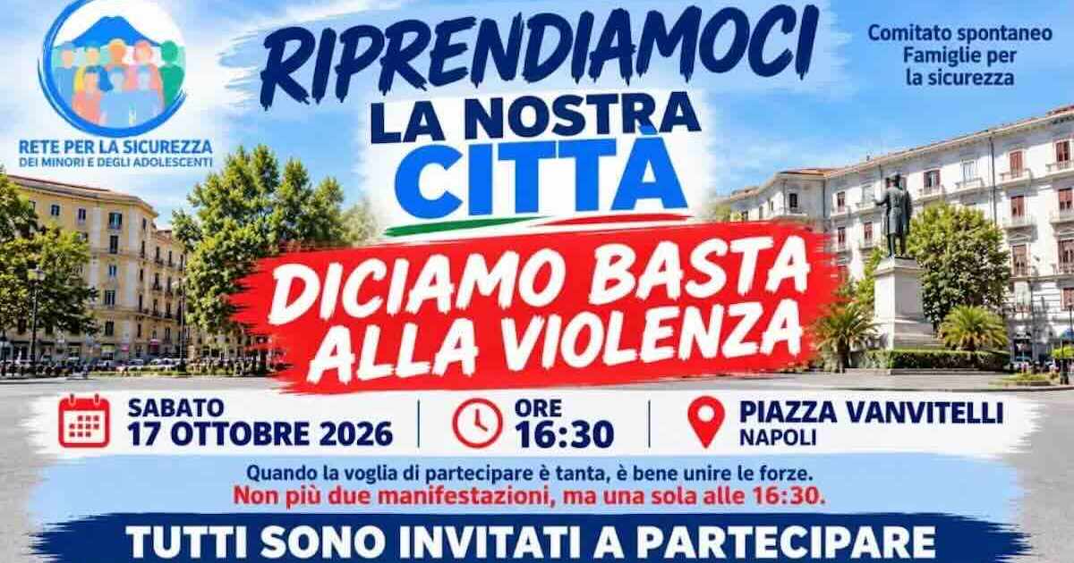 Napoli, sabato in Piazza Vanvitelli: una mobilitazione cittadina contro la violenza per ripristinare sicurezza
