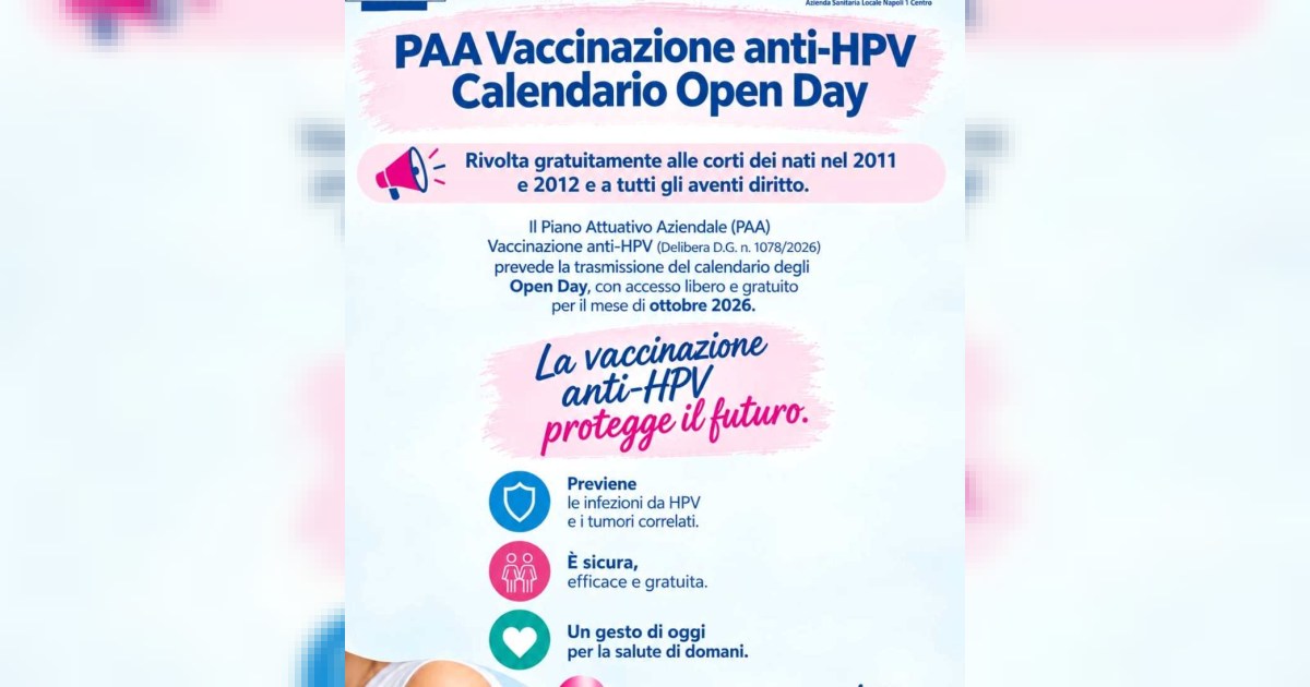 HPV: ottobre porte aperte alle vaccinazioni gratuite per chi è nato nel 2011-2012